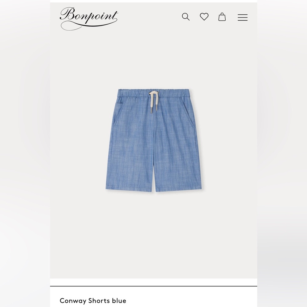 Bonpoint brand new blue shorts boys size 6